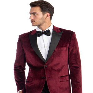Mens Blazer - Cheap Priced Mens Sport Coat - Men's Two Button Peak Lapel Velvet